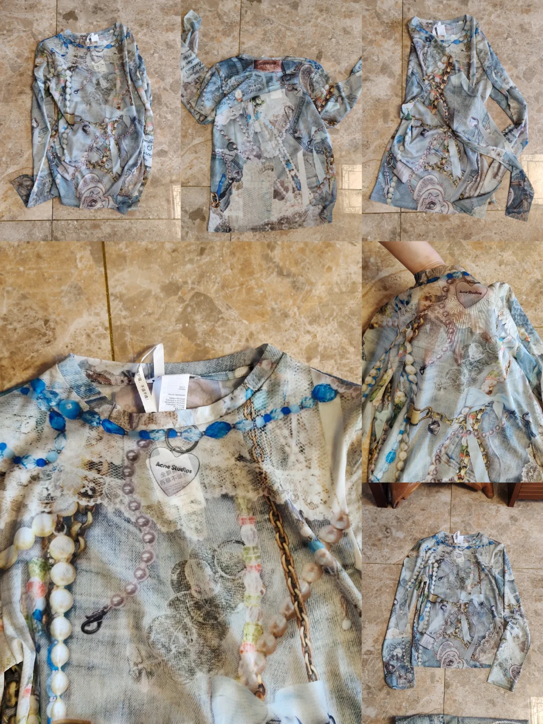 🔥3D蕾丝链条印花打底衫｜高级感叠穿神器