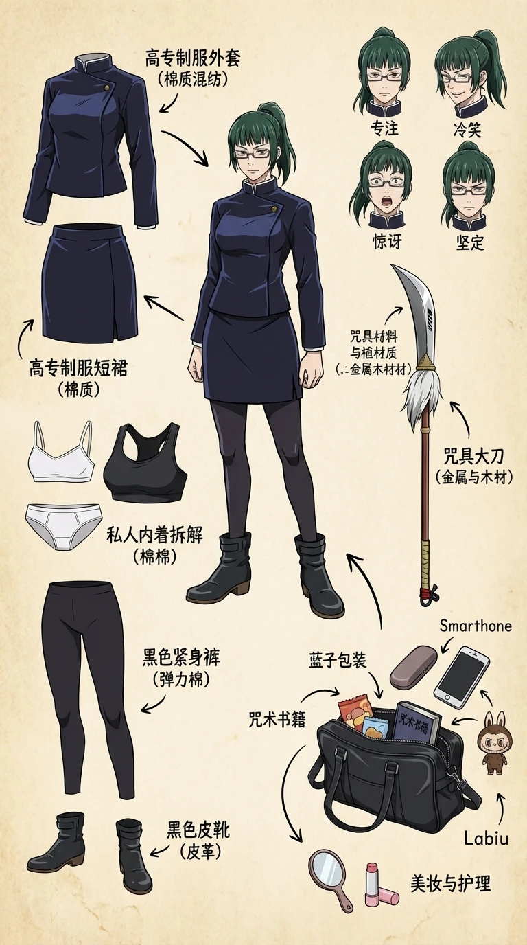 NanoBanana像素级拆解穿搭-咒术回战