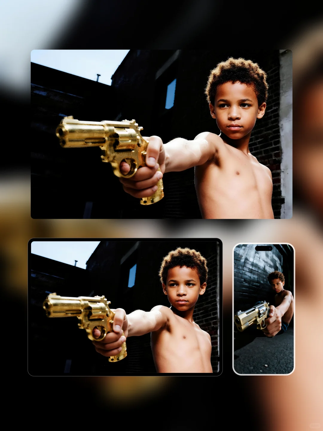 关于男孩和枪，力量感套装壁纸