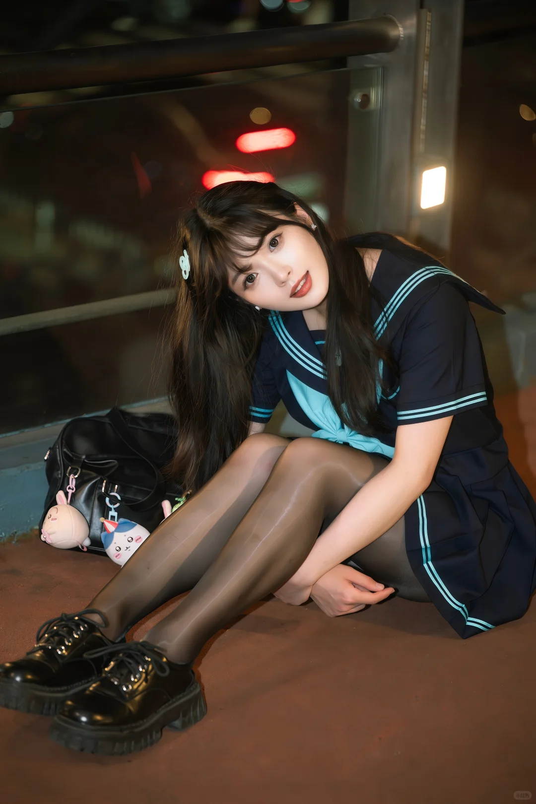 🌉JK水手服夜拍天桥｜出片全攻略