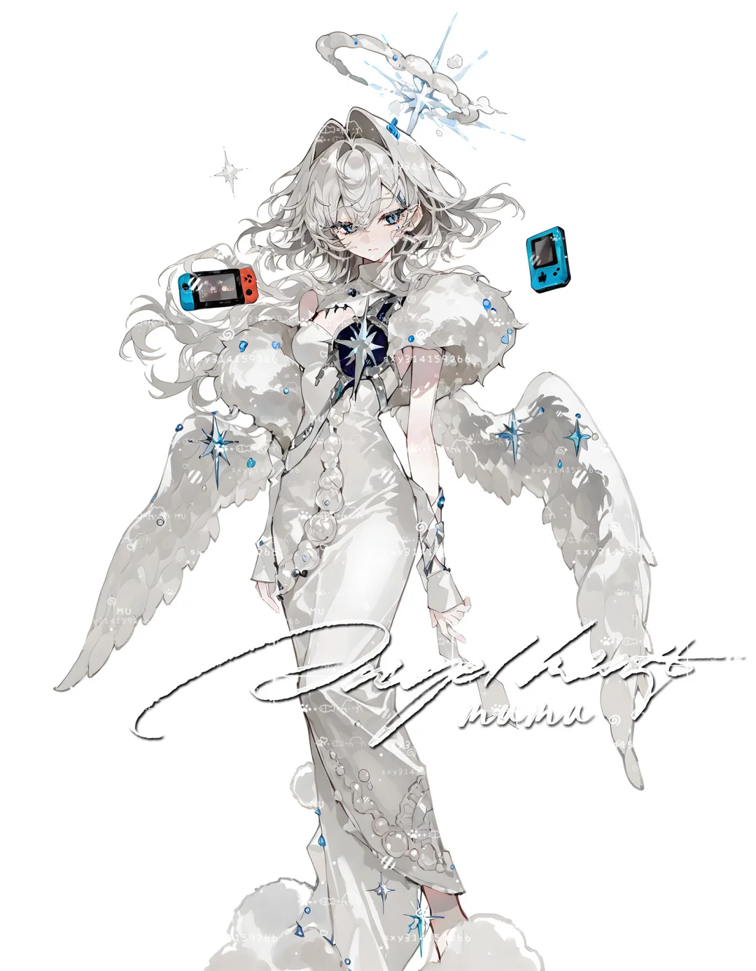 角色设计167｜玩游戏机的闪亮天使✨