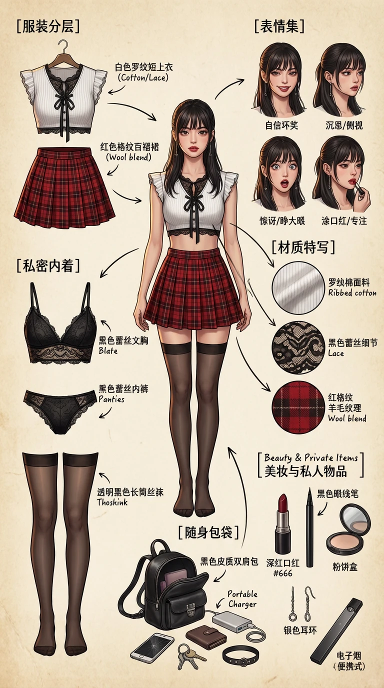 全景式角色穿搭深度概念分解图