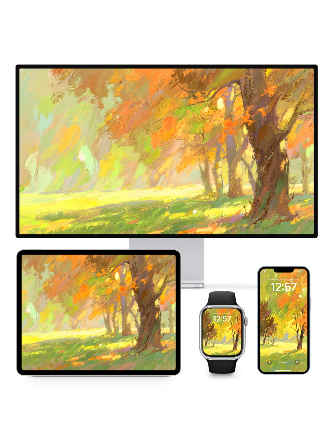 听风看树｜印象风油画壁纸Z432