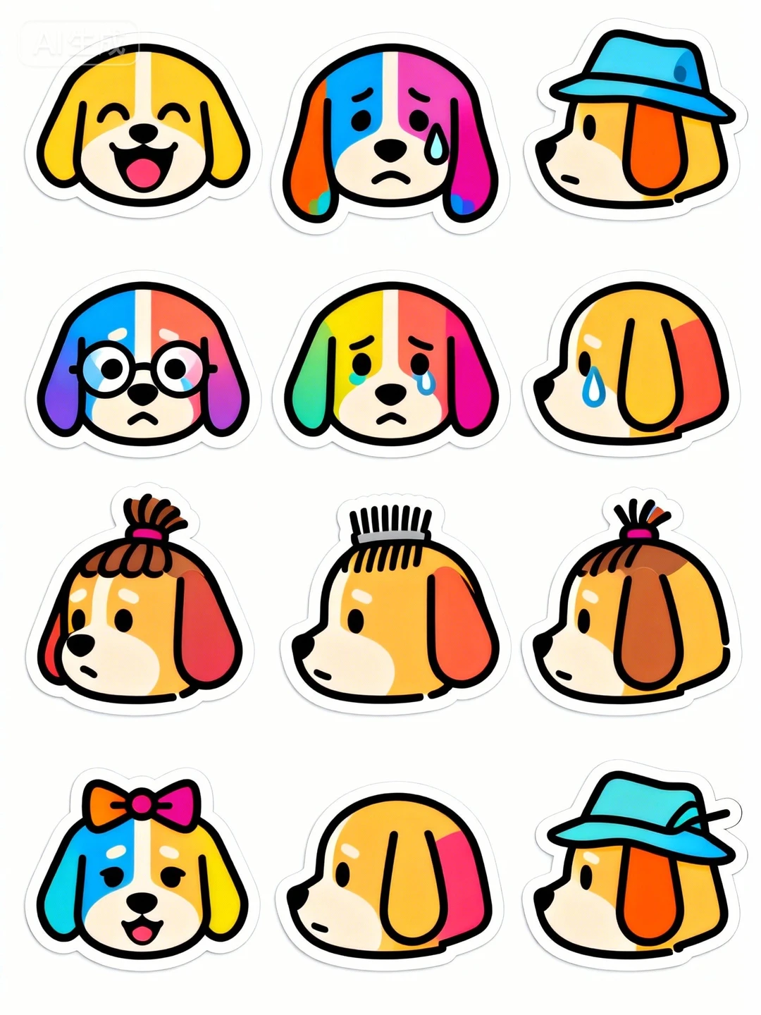 Midjourney-可爱狗狗表情包分享～