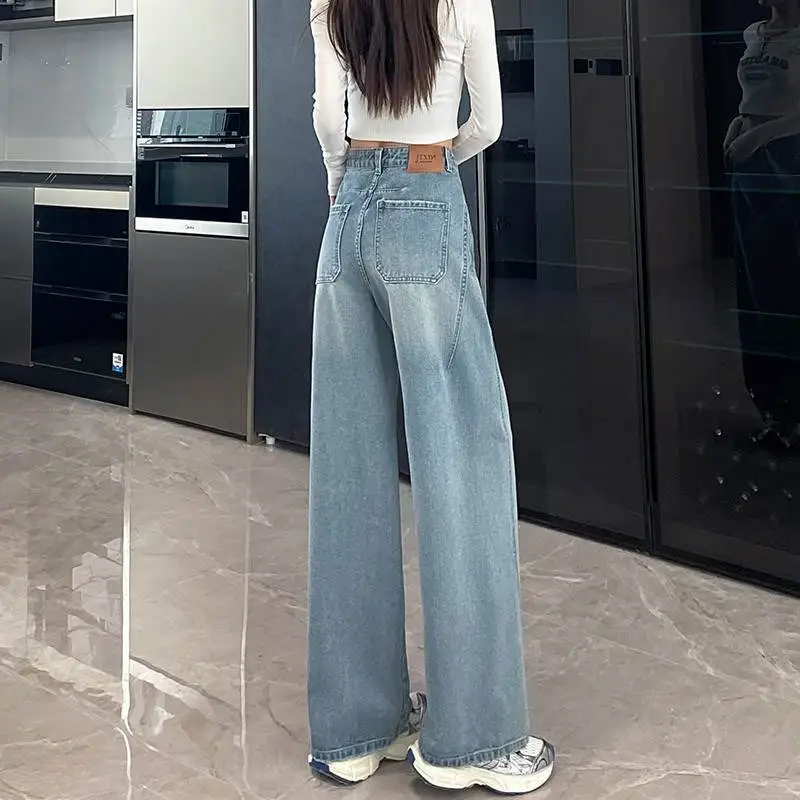 窄版阔腿牛仔裤女春秋季2025年新款高