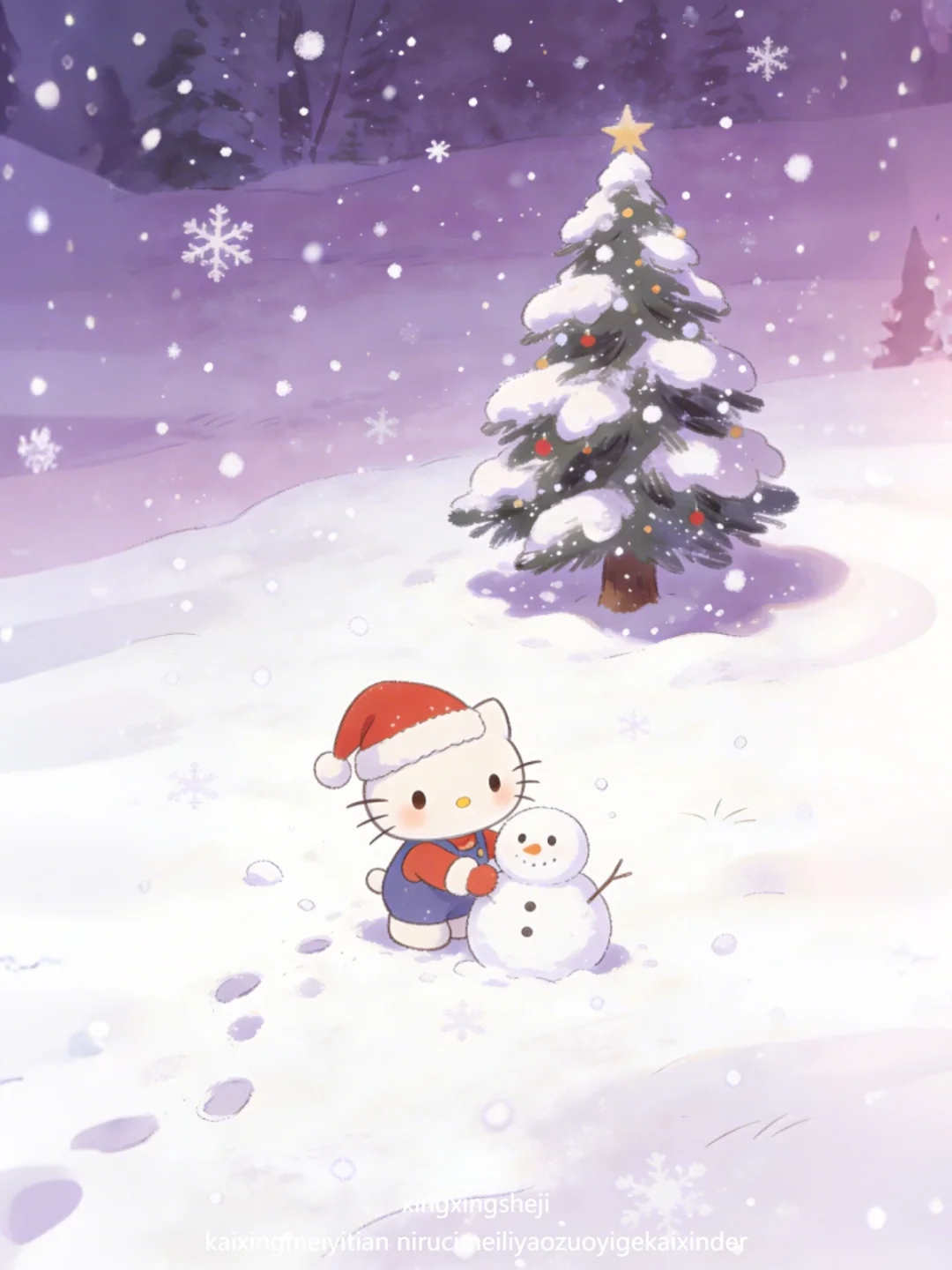 🎄Hello Kitty的❄️冬日萌趣 |壁纸