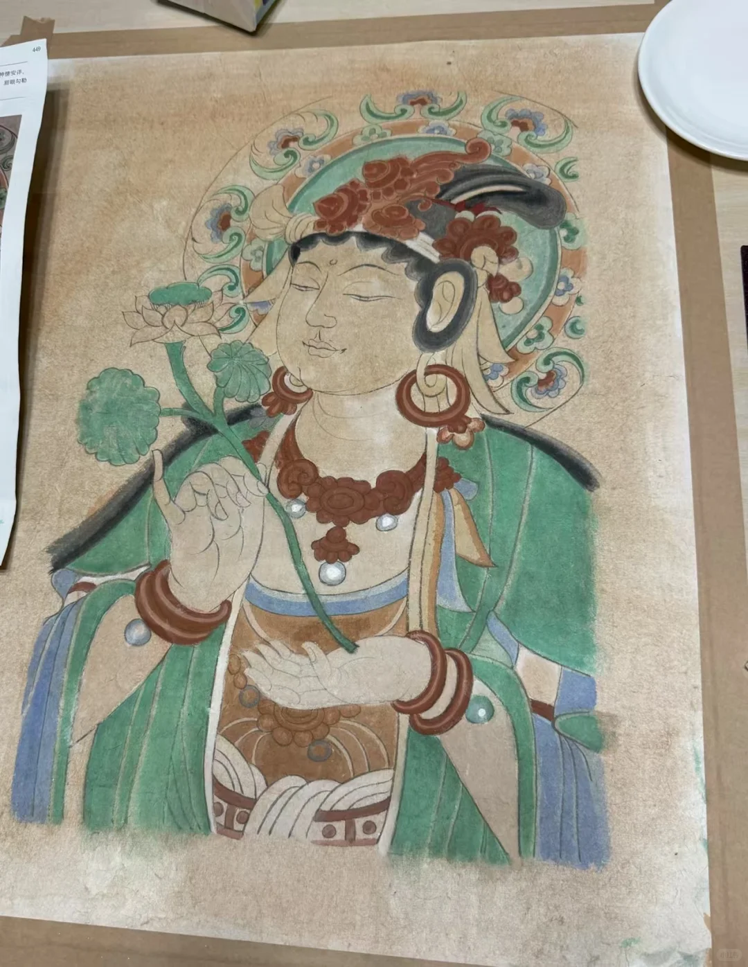 过程图：静心的脸极美/观音-敦煌壁画纸本