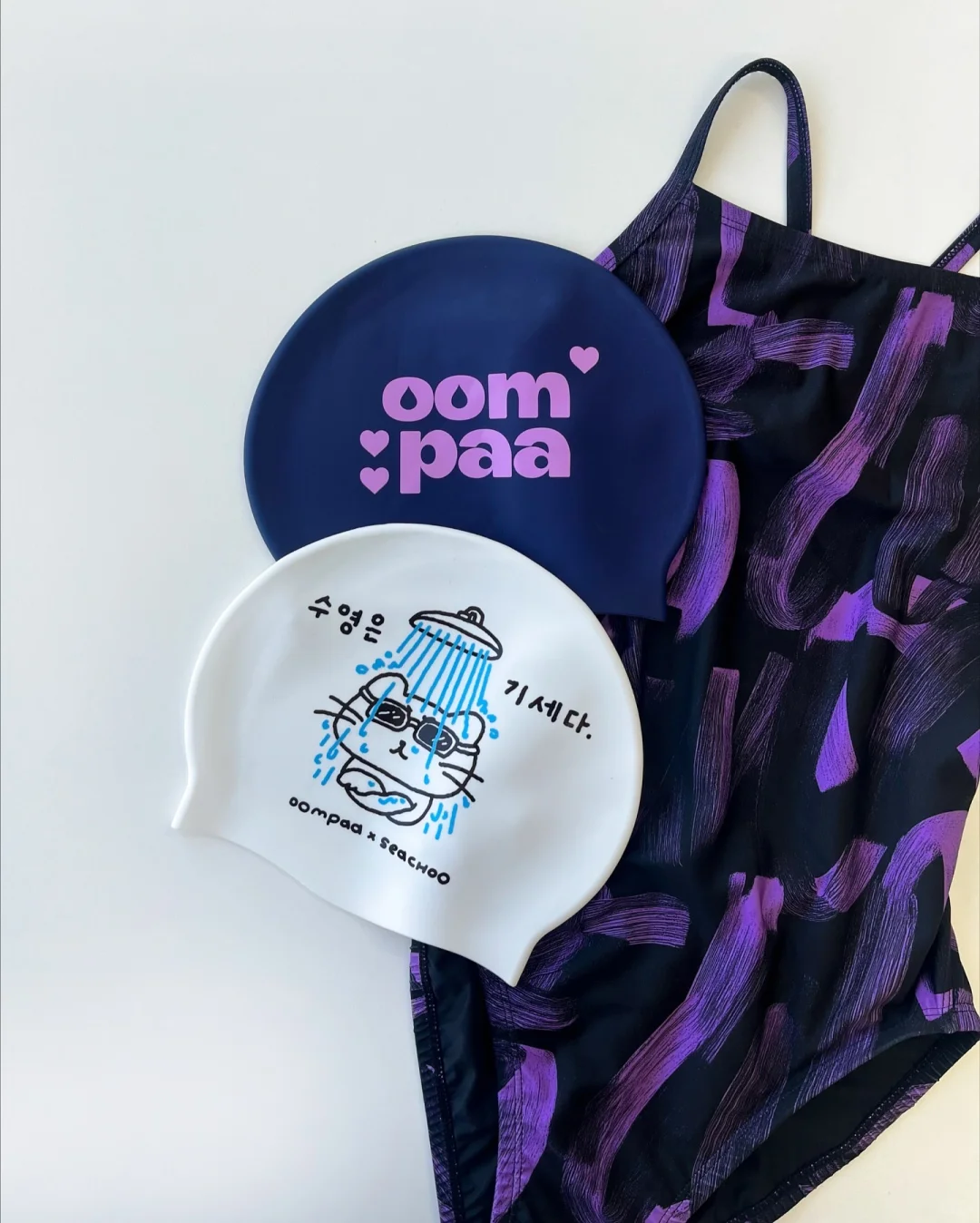 OOMPAA 新款双层深海.夕阳. 紫油彩泳衣