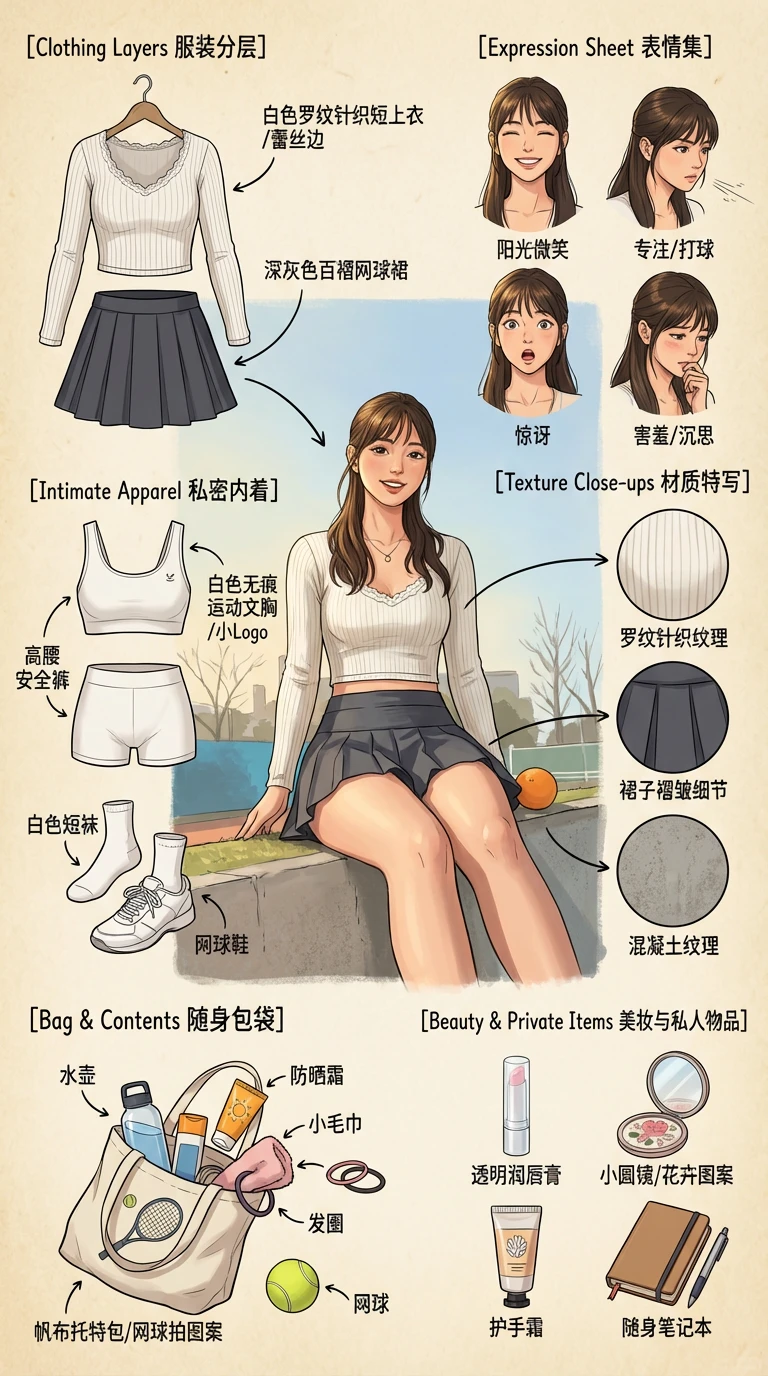 全景式角色穿搭深度概念分解图