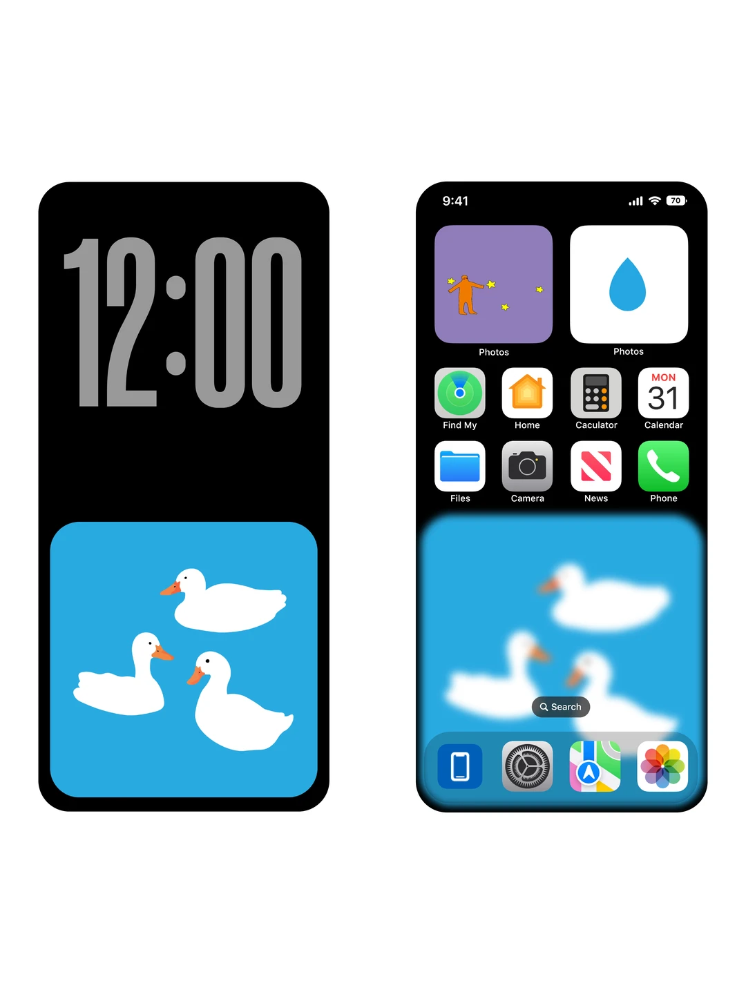 白鹅浮清水｜简约壁纸