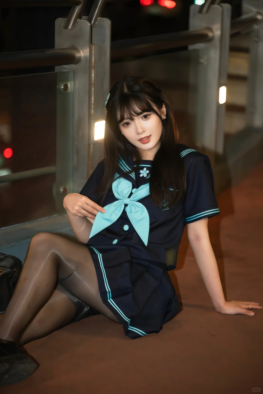 🌉JK水手服夜拍天桥｜出片全攻略