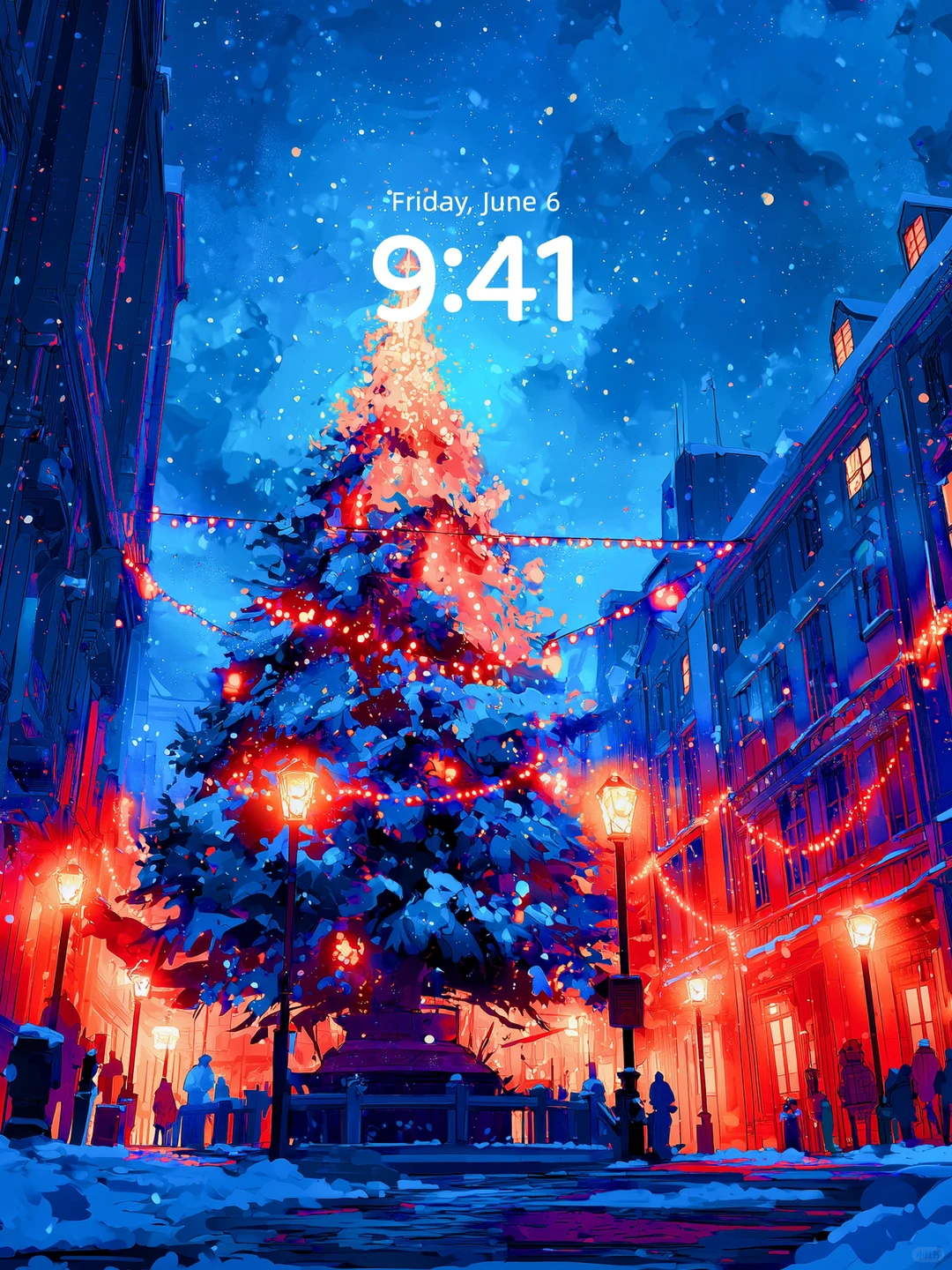 壁纸 | 雪夜的圣诞，有暖灯亮起