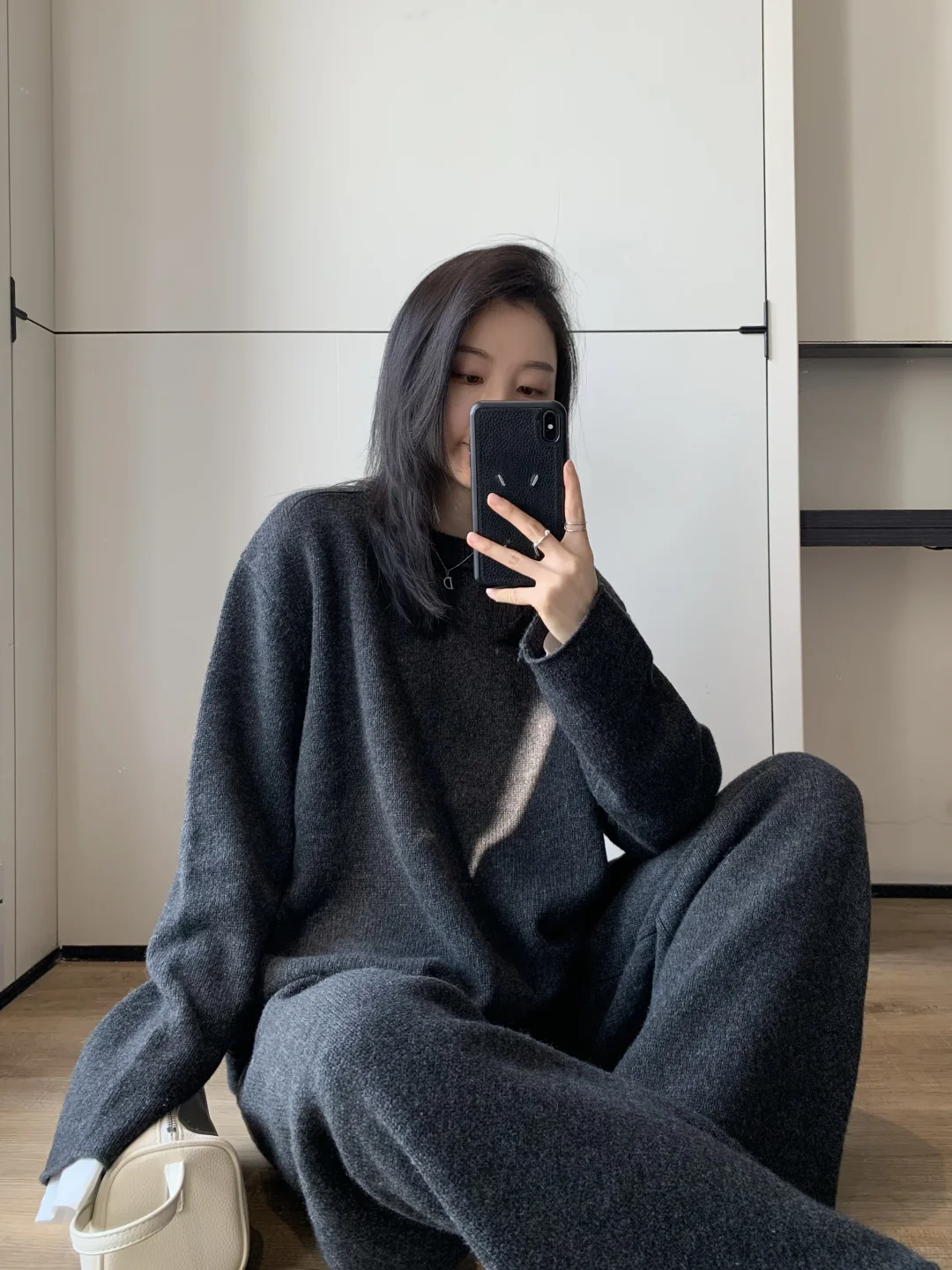 好慵懒的一套毛衣套装