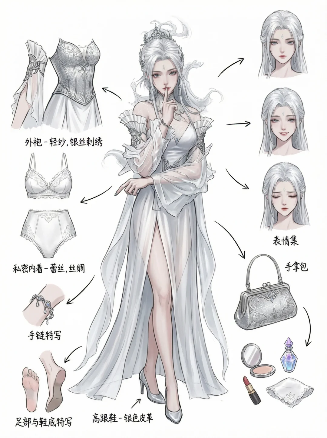 国漫角色像素拆解 白粉系列🥰