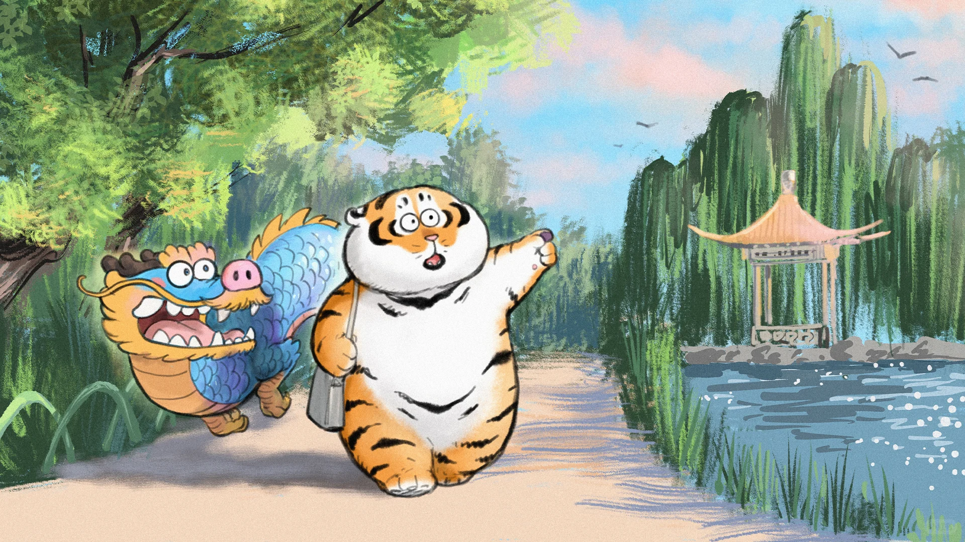 可爱胖虎壁纸，适合笔记本平板