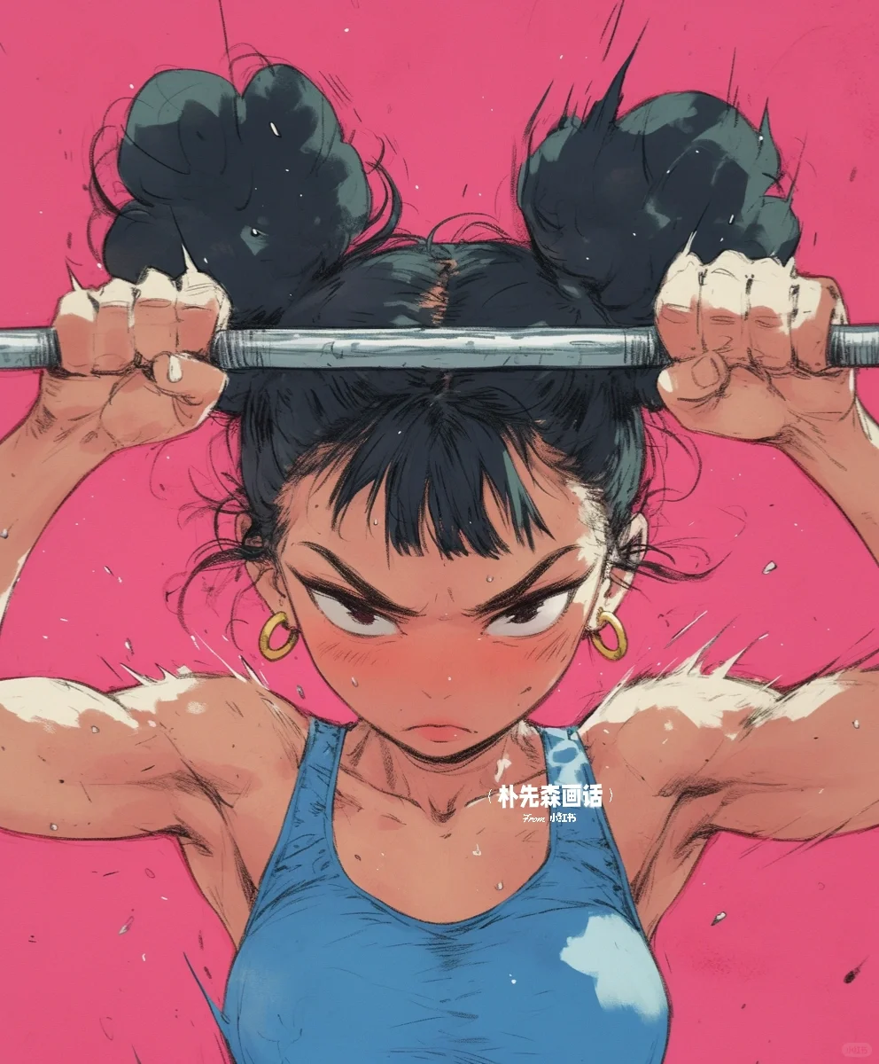 健身女孩头像·力量感女生今天练了！