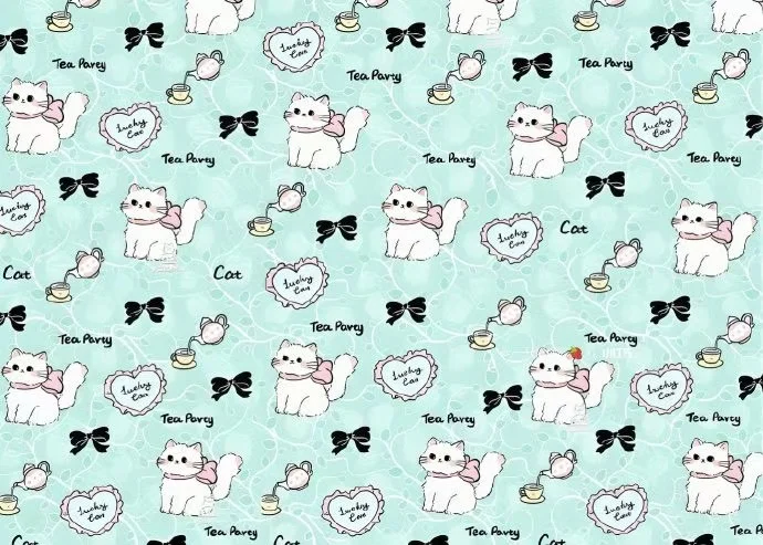 壁纸分享，薄荷绿ins风小熊