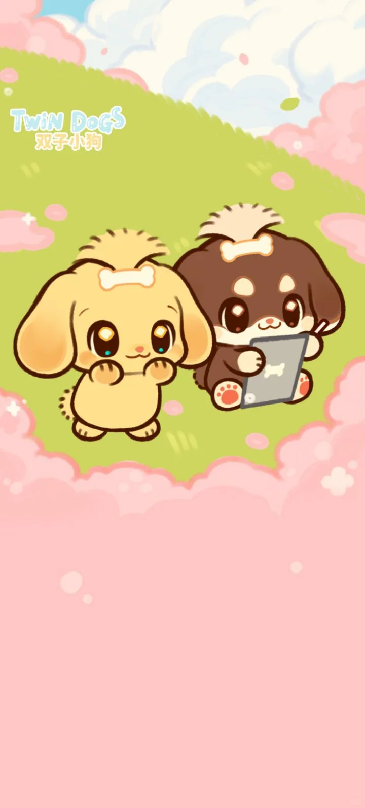 双子小狗手机壁纸