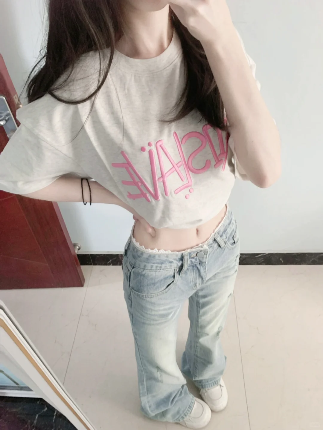 🐰ootd丨白T➕牛仔裤好韩！໒꒱ ⁺₊