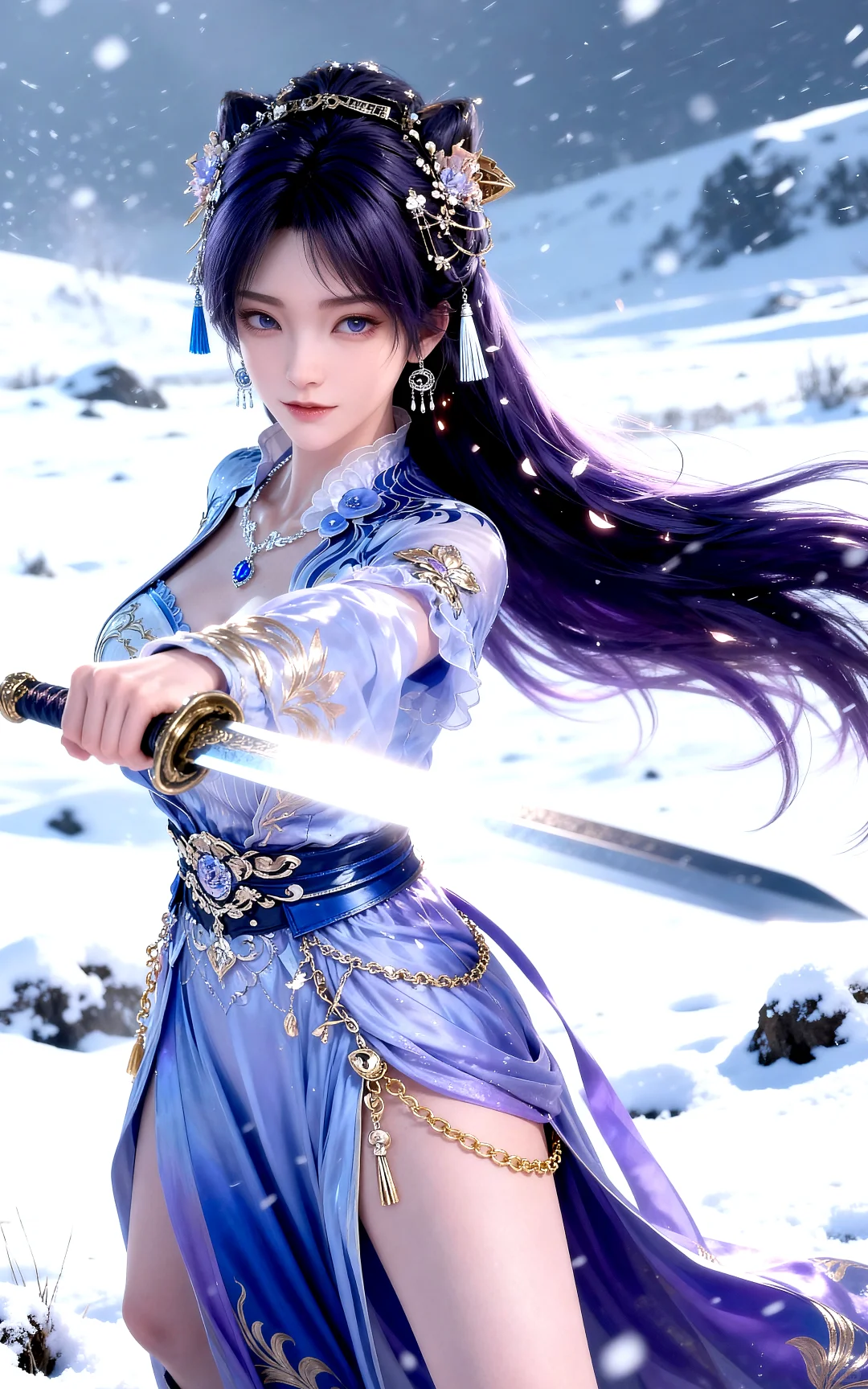 国漫女神｜姬紫月遮天美女AI二次元动漫壁纸