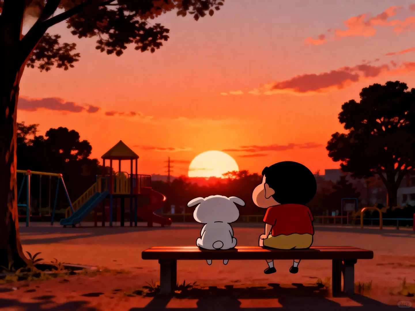 壁纸分享 |和修狗一起看日落🌄