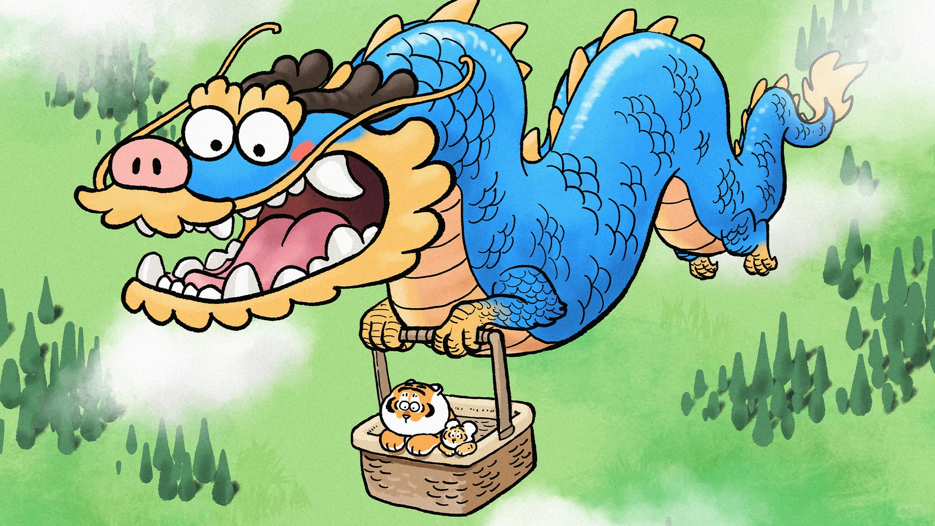 可爱胖虎壁纸，适合笔记本平板