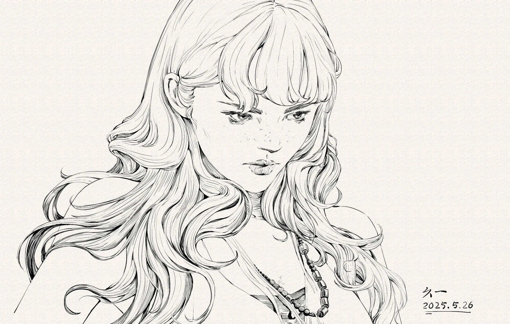 关于线条的女性肖像练习✍️