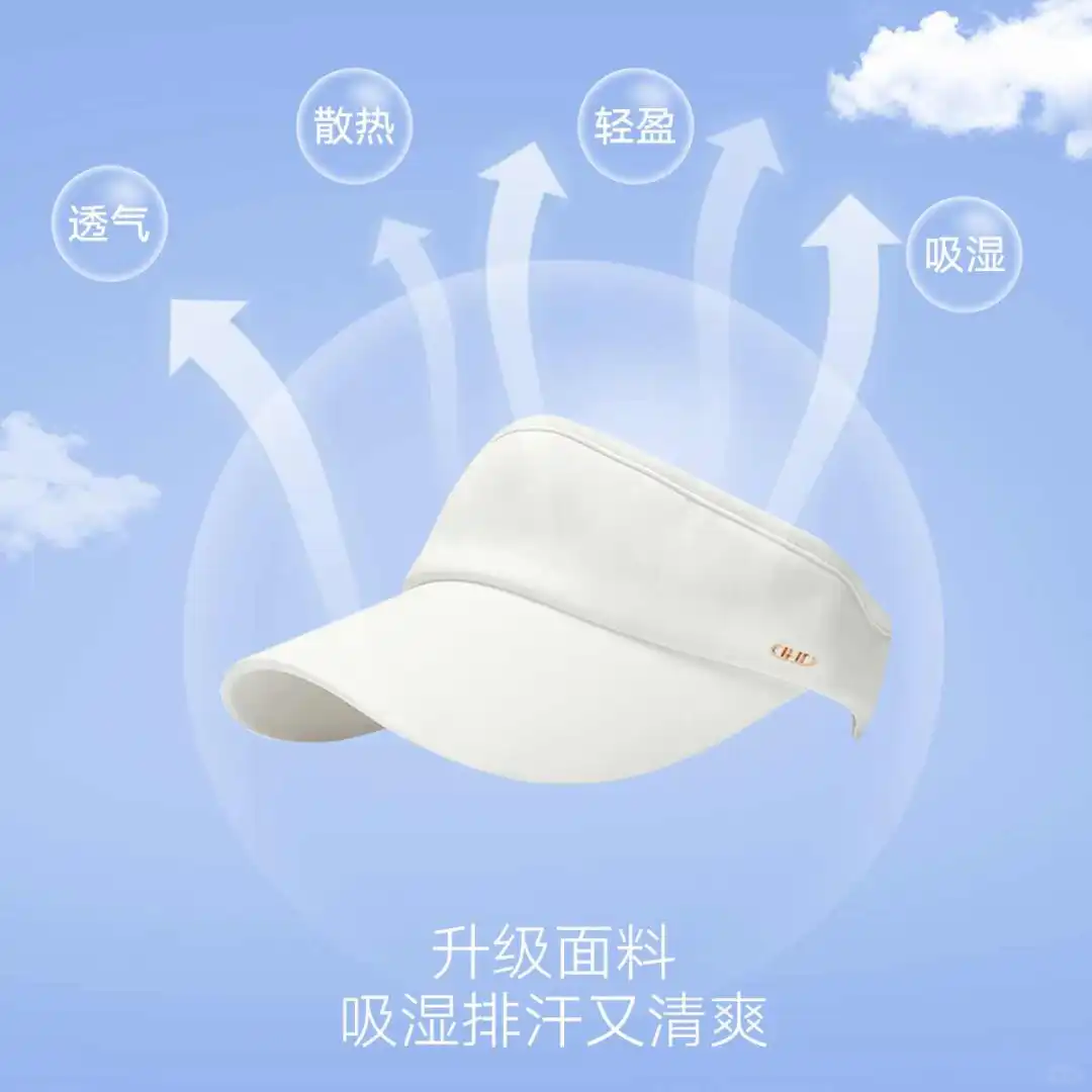 夏季防晒遮阳抗UV女士户外空顶帽遮脸休闲