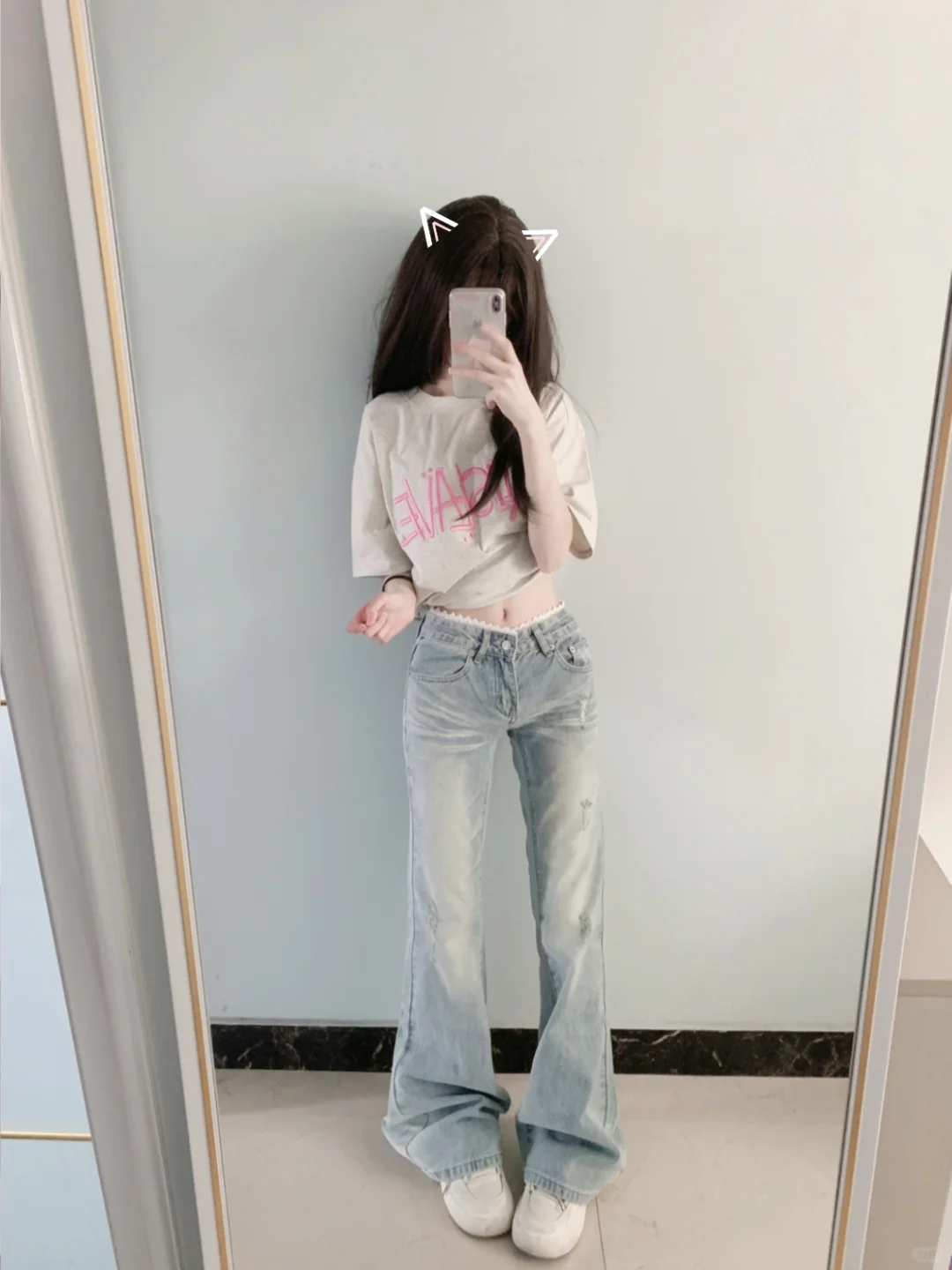 🐰ootd丨白T➕牛仔裤好韩！໒꒱ ⁺₊