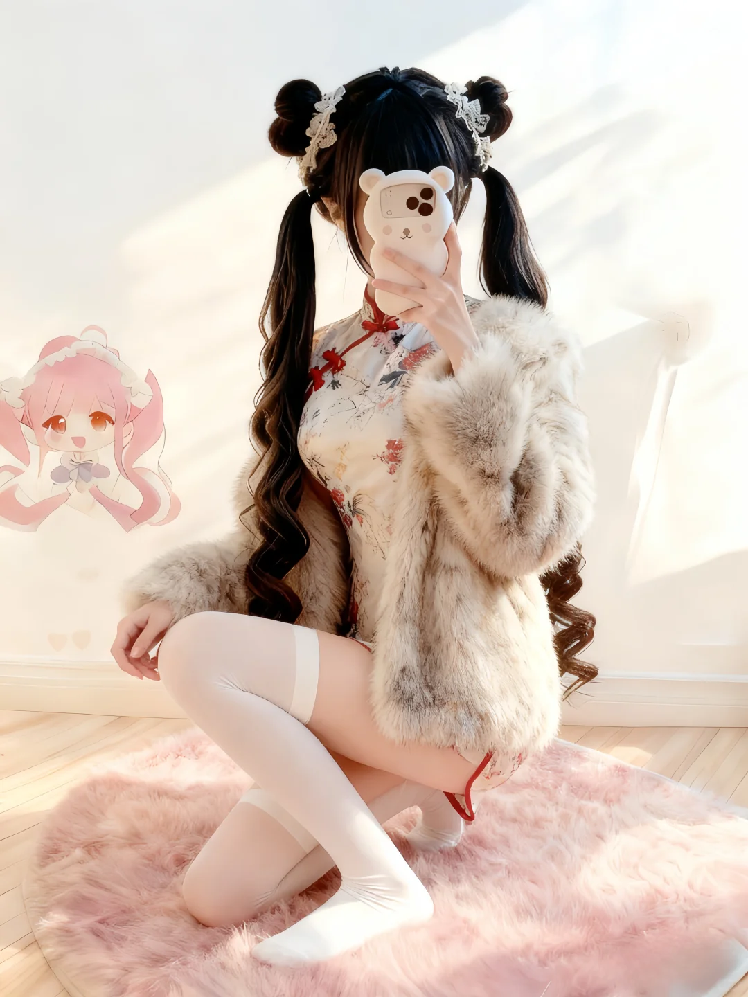 穿上我妈妈的貂毛，即少妇又萝莉简直少萝～