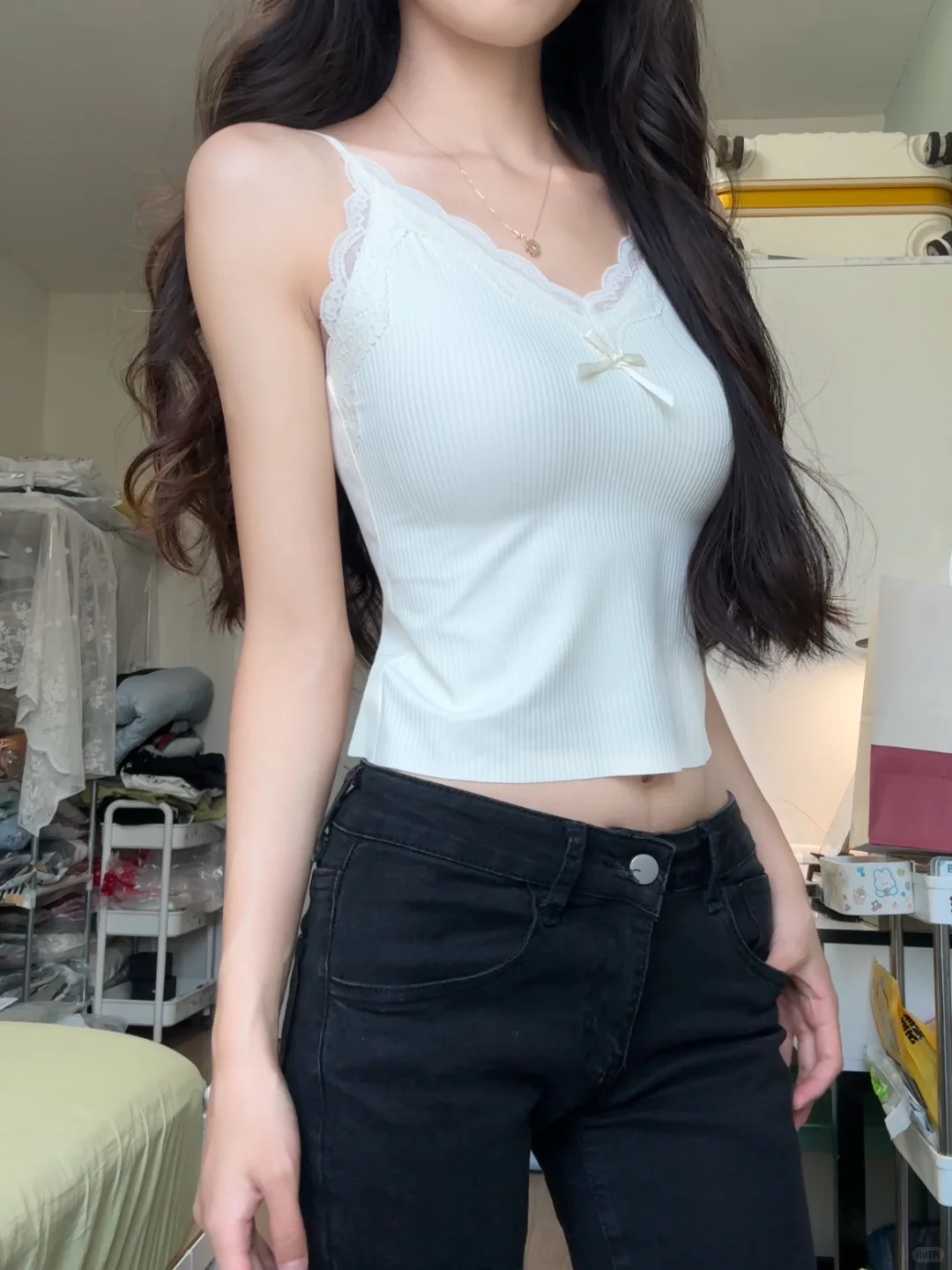 纯欲蕾丝小吊带好绝！