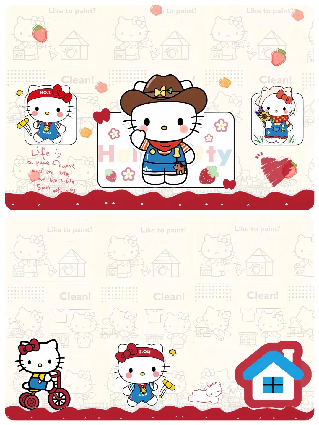 草莓🍓Kitty｜平板壁纸套图