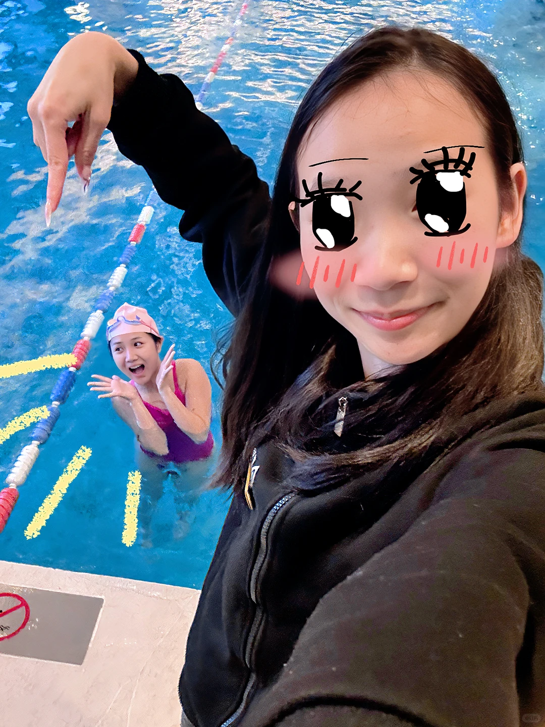 试试游泳和教练这么拍～