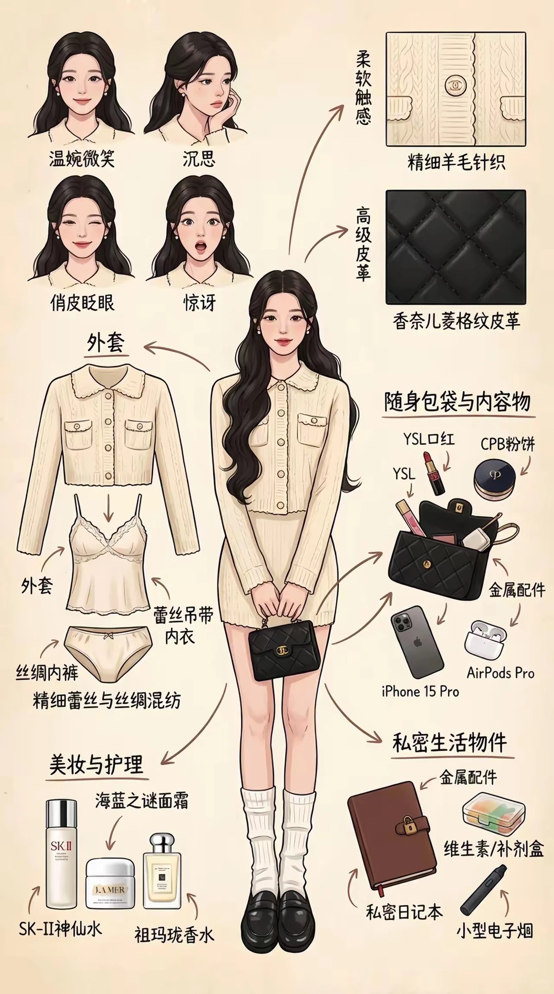 甜系的内搭套装，太会了吧～