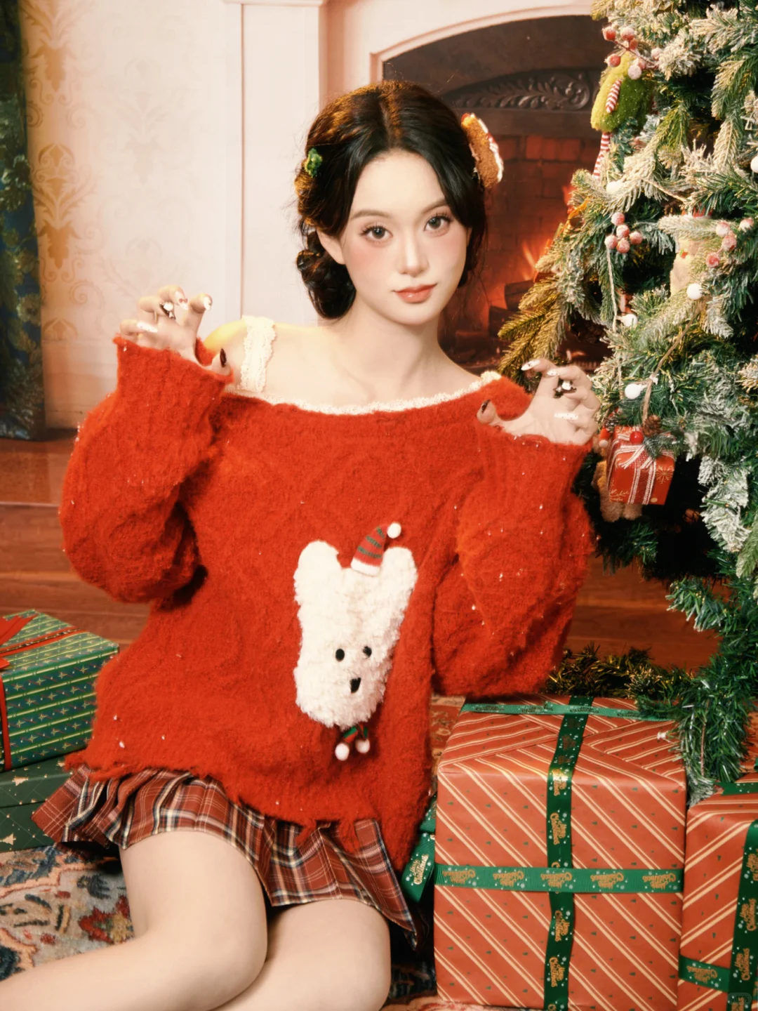 互勉模特圣诞写真返图