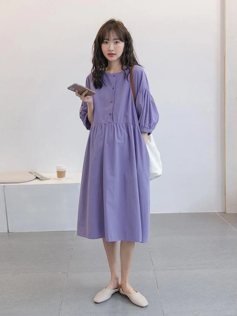 紫色真的好温柔啊💜巨显白显瘦的连衣裙✨