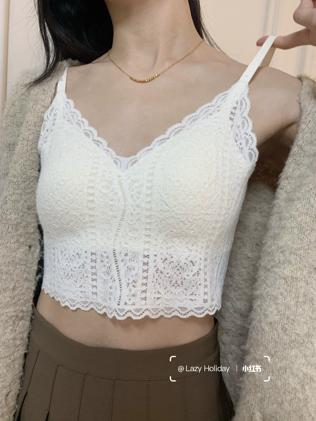 法式蕾丝内搭！又欲又温柔好有氛围感！