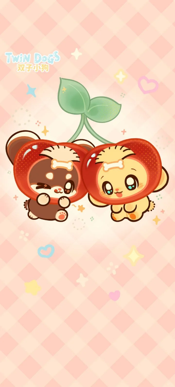 双子小狗手机壁纸