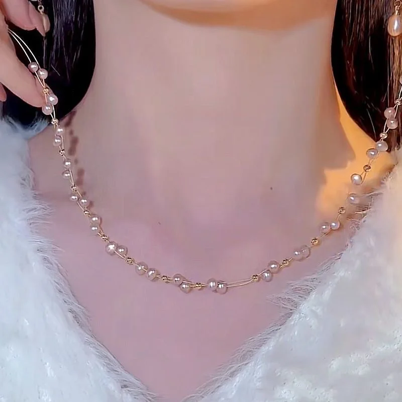 真的会被珍珠项链闪到‼️