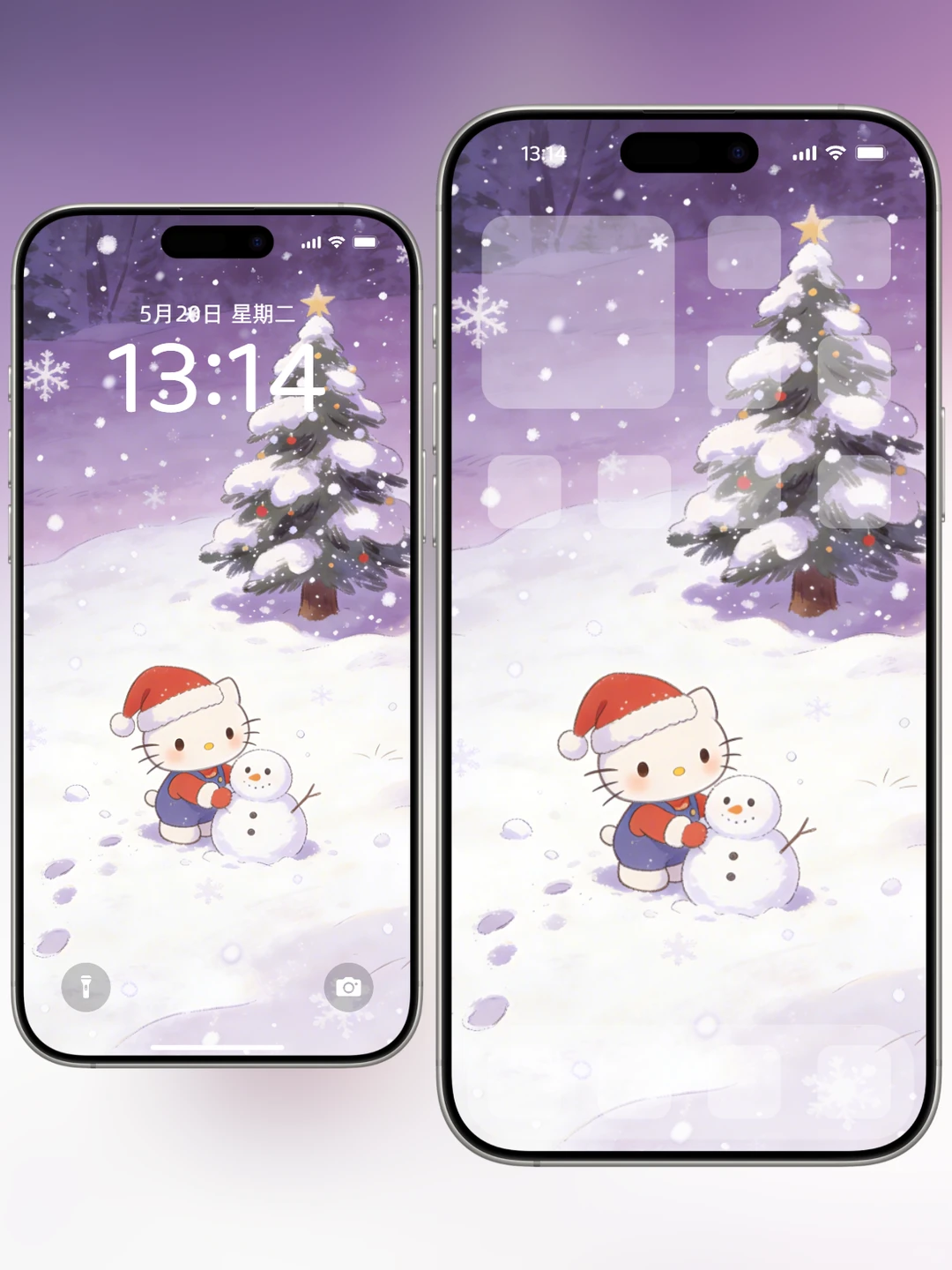 🎄Hello Kitty的❄️冬日萌趣 |壁纸