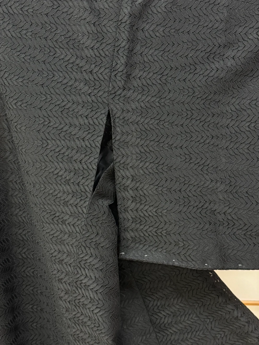 【现货】 纯黑叶纹 蕾丝袷小纹和服