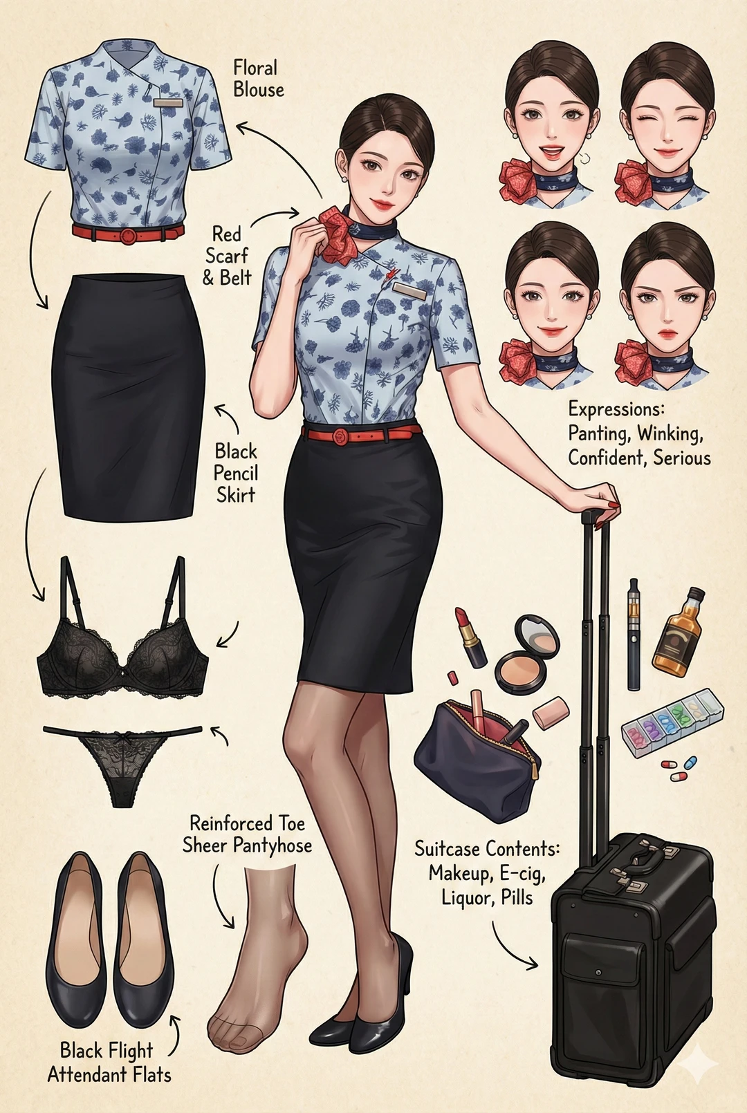 AI十四款空姐制服合集！Gemini Nano制服美学