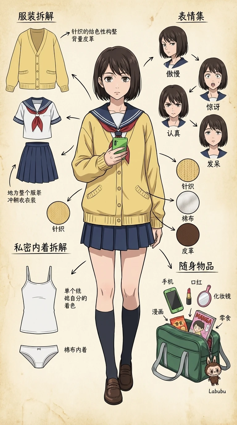 NanoBanana像素级拆解穿搭-咒术回战