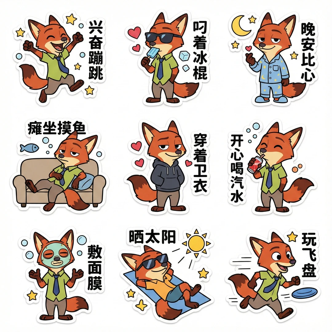 被萌晕啦💖分享9款疯狂动物城表情包~