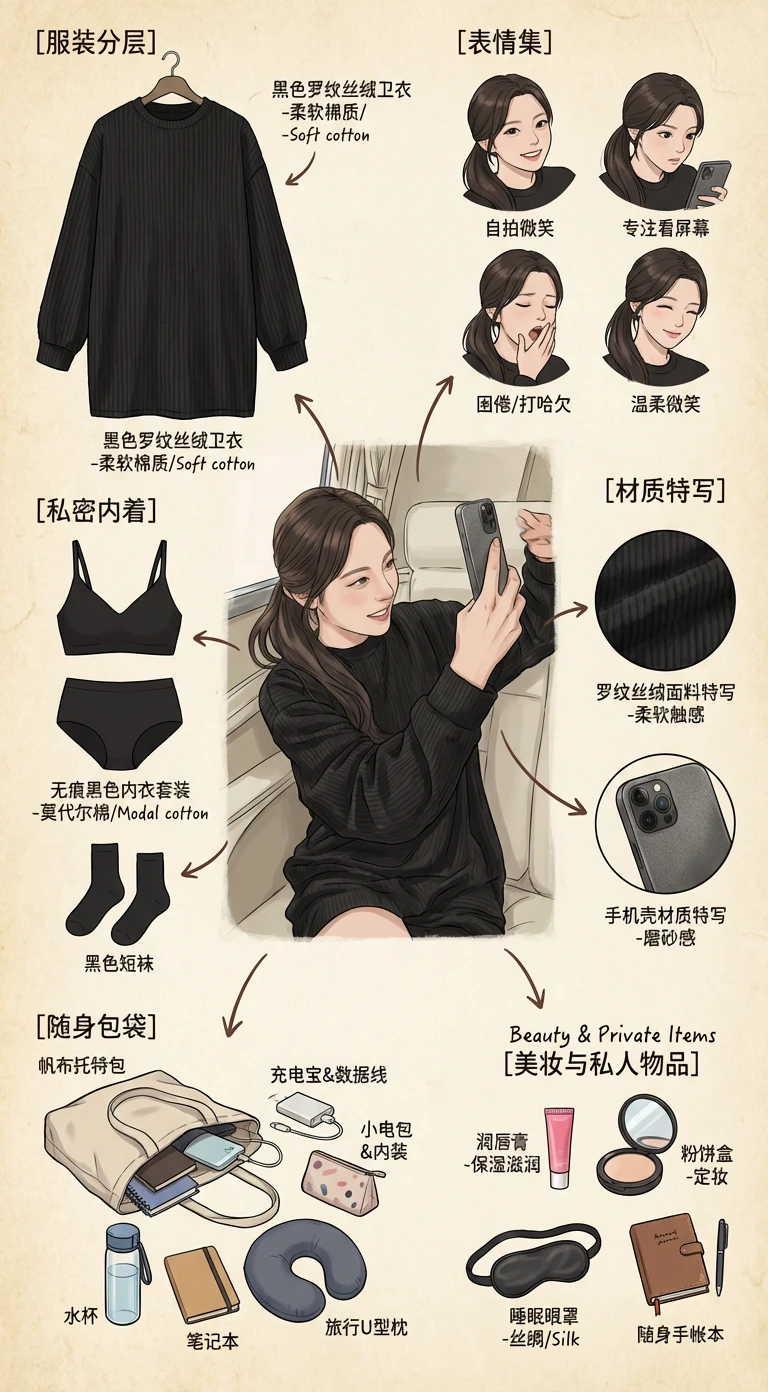 全景式角色穿搭深度概念分解图