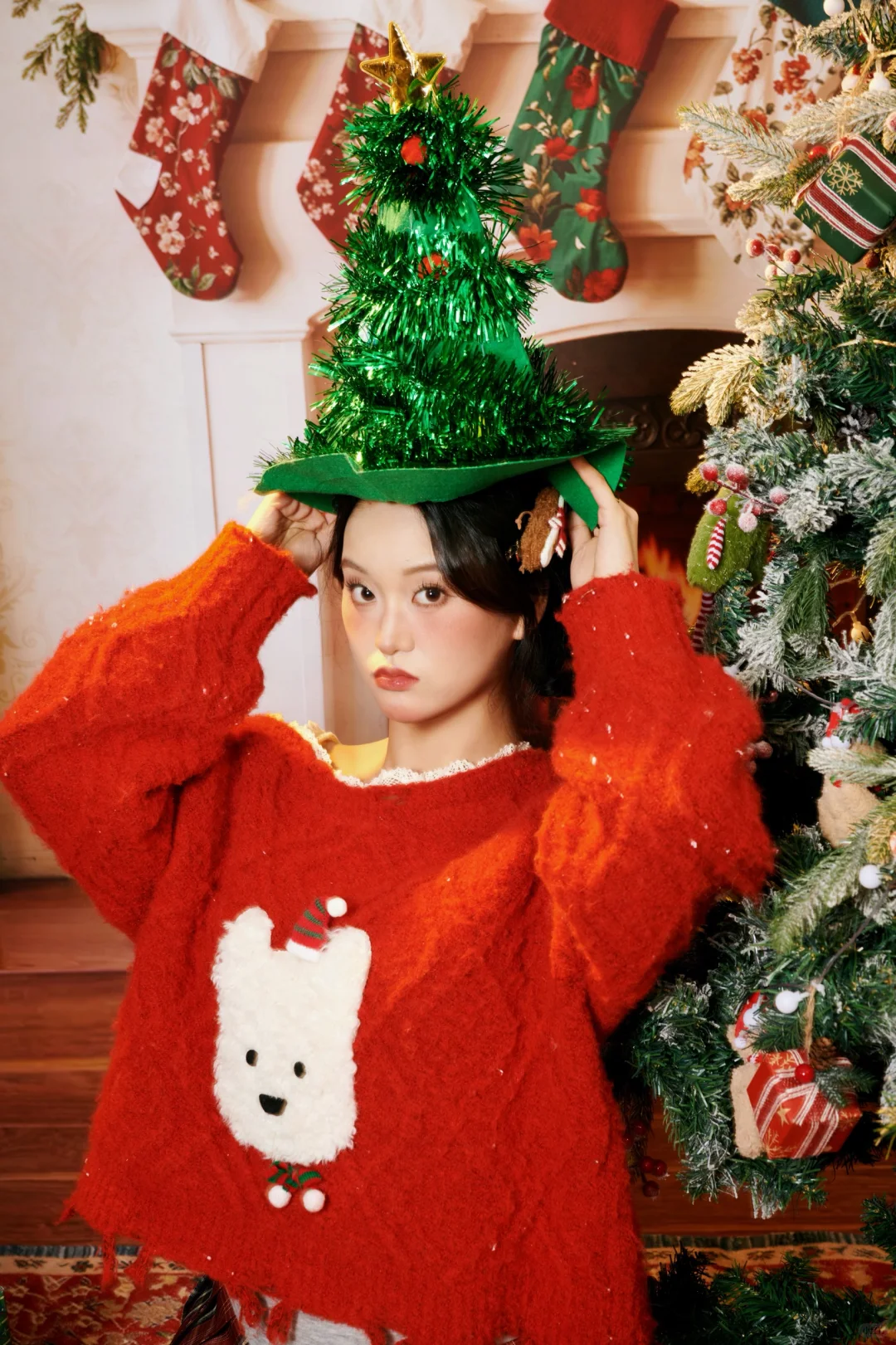 互勉模特圣诞写真返图