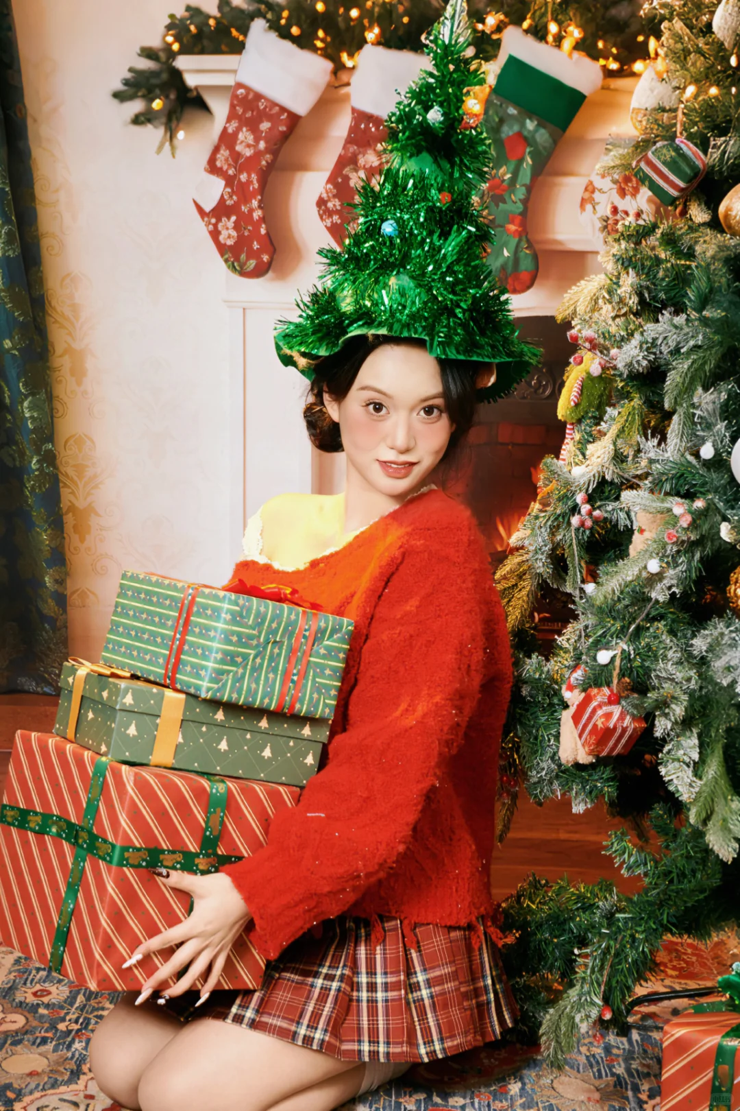 互勉模特圣诞写真返图
