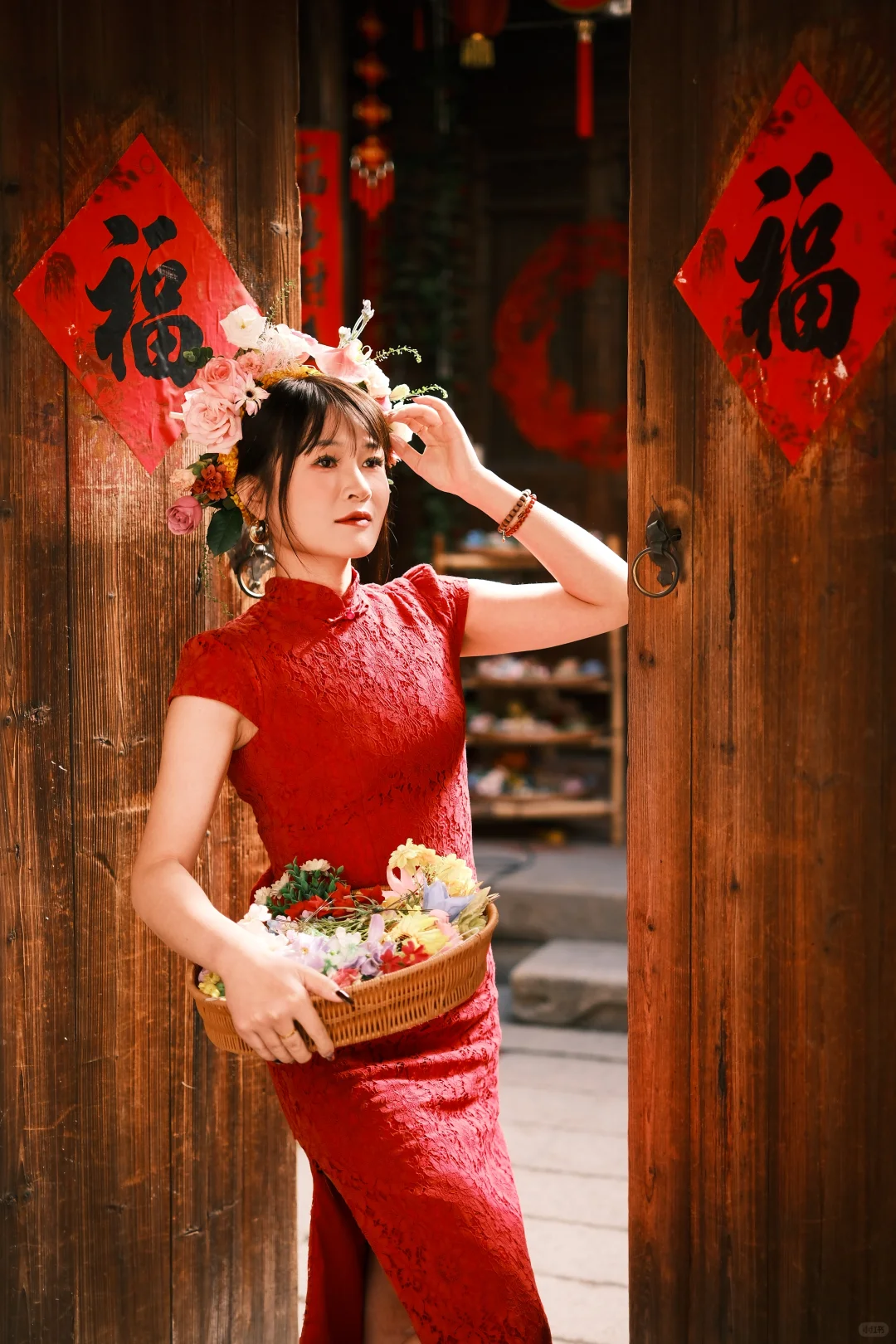 真的有被这个红色旗袍照惊艳到！