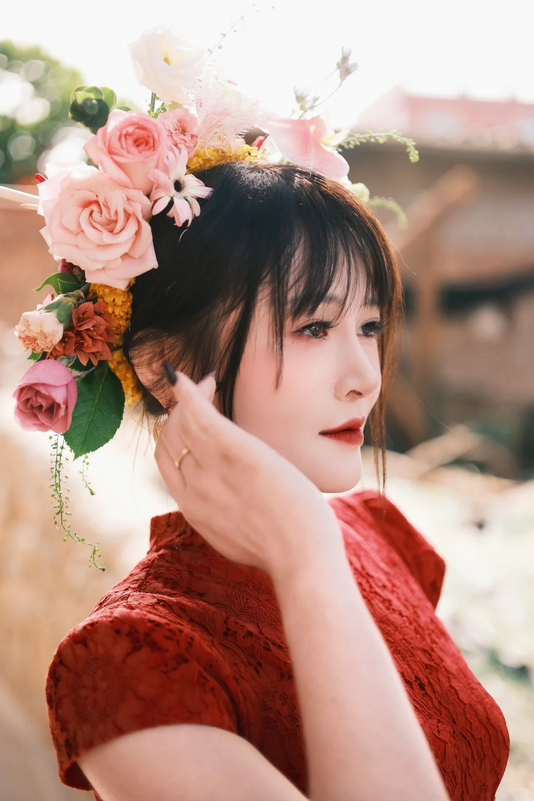 真的有被这个红色旗袍照惊艳到！