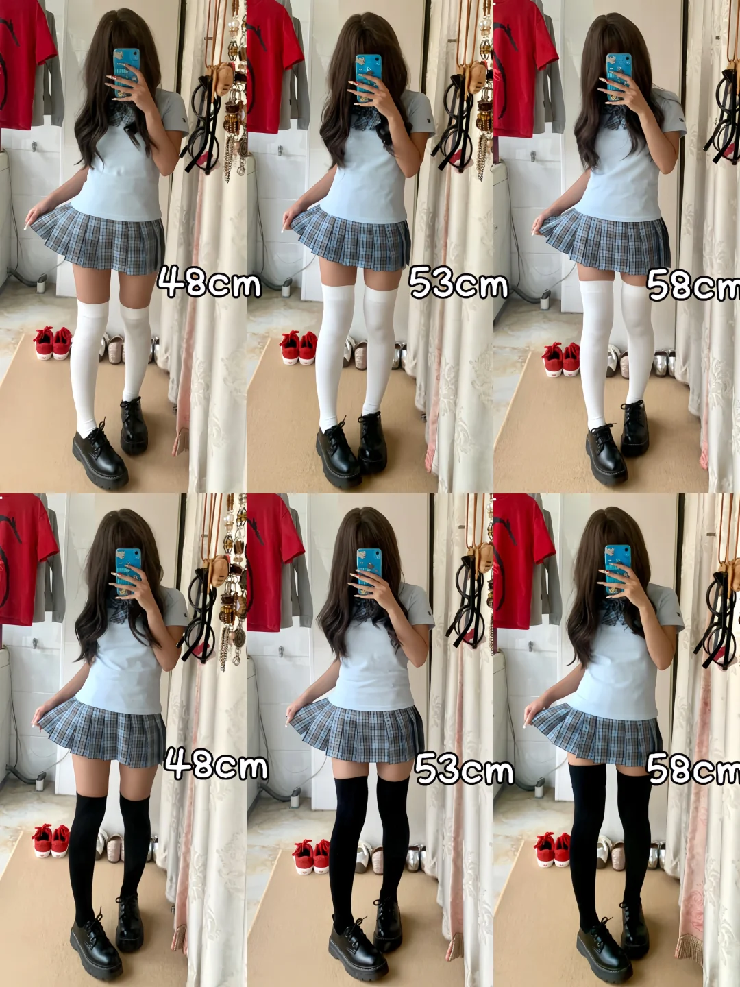 150｜78 JK压力袜黑白颜色不同长度对比！